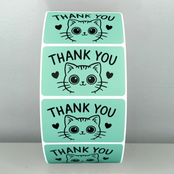 Thank You Cat Stickers – Cute Packaging Labels for Small Business Orders 2" - Picture 2 of 11